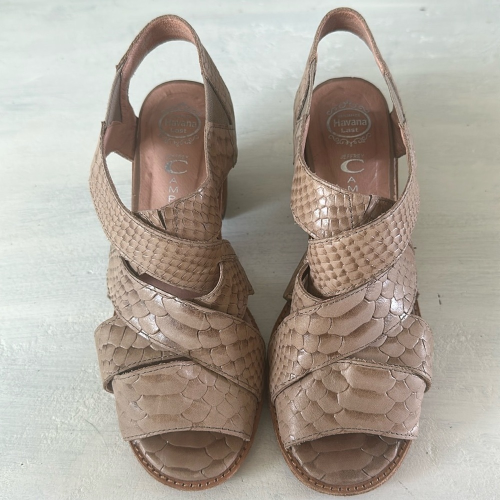 Jeffrey Campbell Havana Last Handmade Strappy Block Heel Sandals Leather Shoes